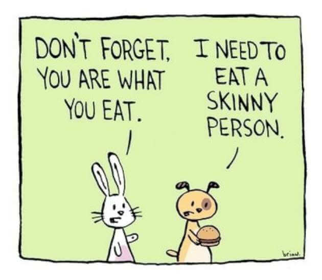 Funny Weight Loss Cartoon About Eating A Skinny Person