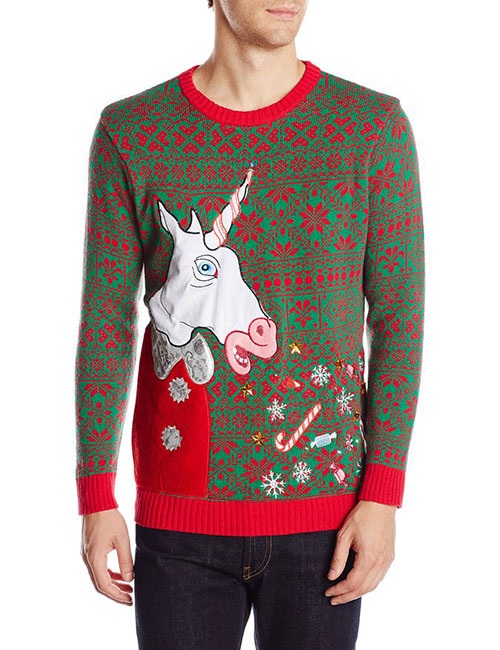 Vomiting Unicorn Ugly Christmas Sweater - Great To Wear To Any Xmas Party